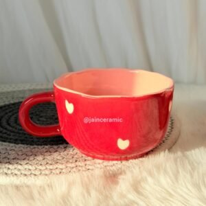 Red Heart Soup Mug