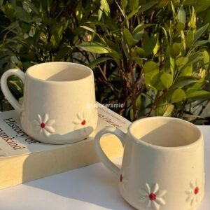 White Mug Red Floral