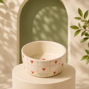 Heart Checkered Flat Bowl