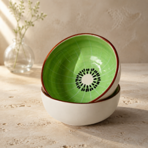 Kiwi Fruit Design Ceramic Snack Bowl