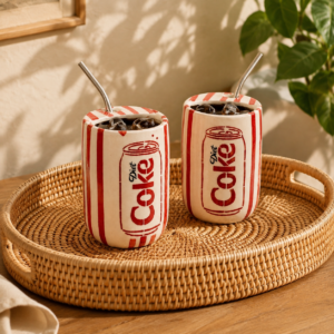 Diet Coke Ceramic Tumbler with Straw
