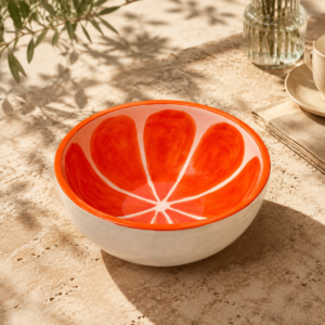 Orange Fruit Design Ceramic Snack Bowl