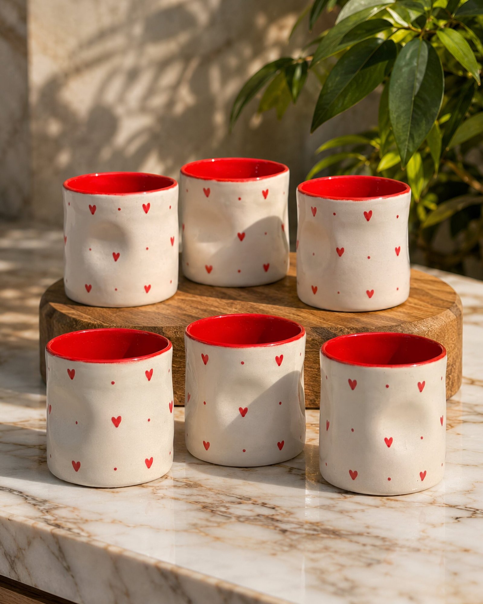 Red Heart Ceramic Tumbler – Handleless Coffee & Tea Cup - Image 2