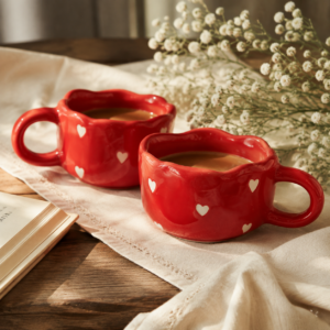 Red Heart Ceramic Coffee Mug