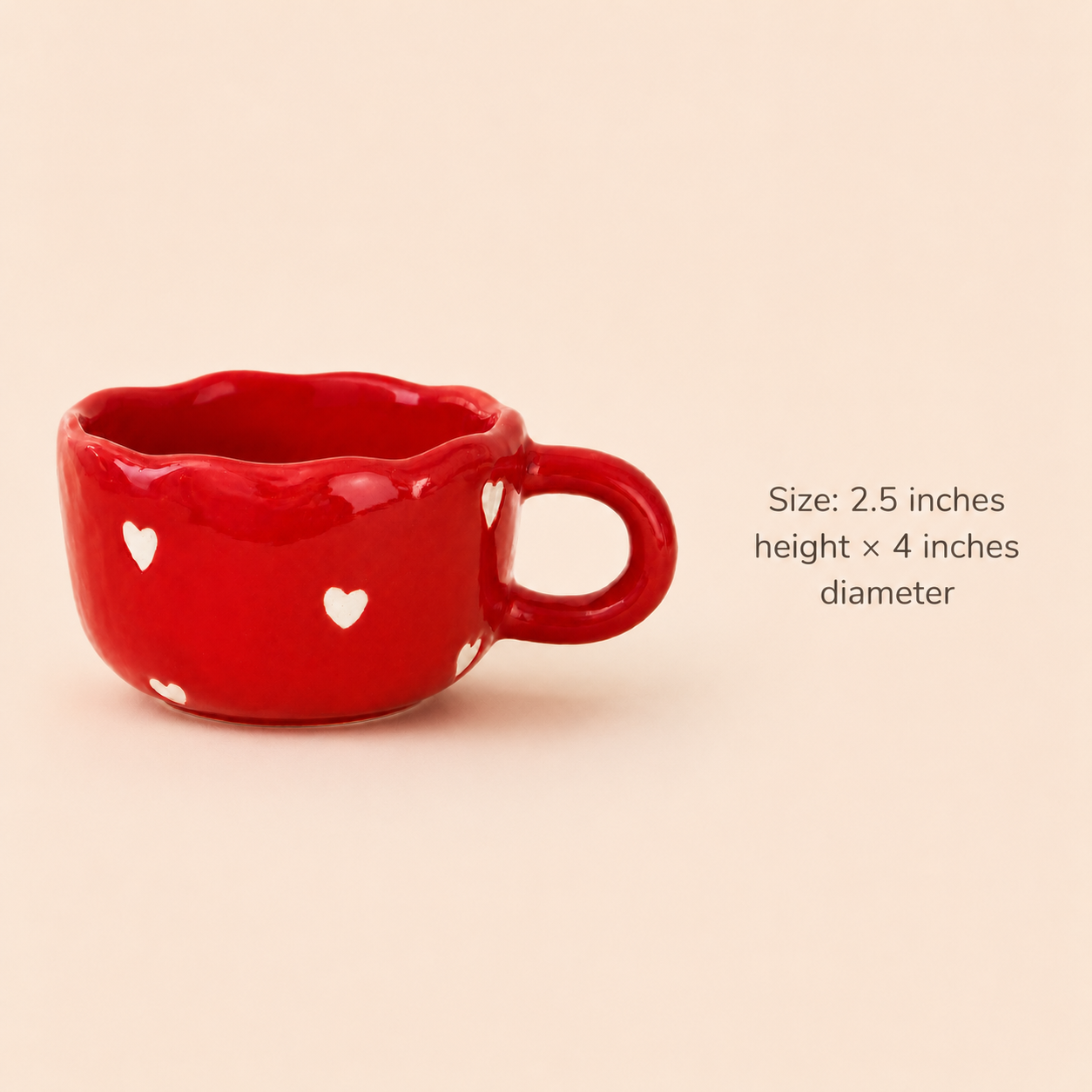 Red Heart Ceramic Coffee Mug - Image 6