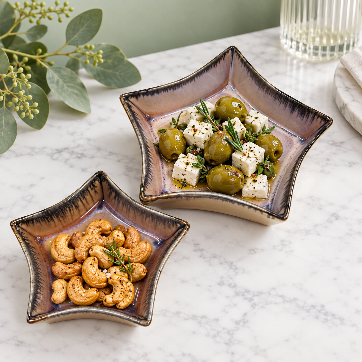 Star Shaped Ceramic Serving Platters – Reactive Glaze Snack & Dessert Platter - Image 5