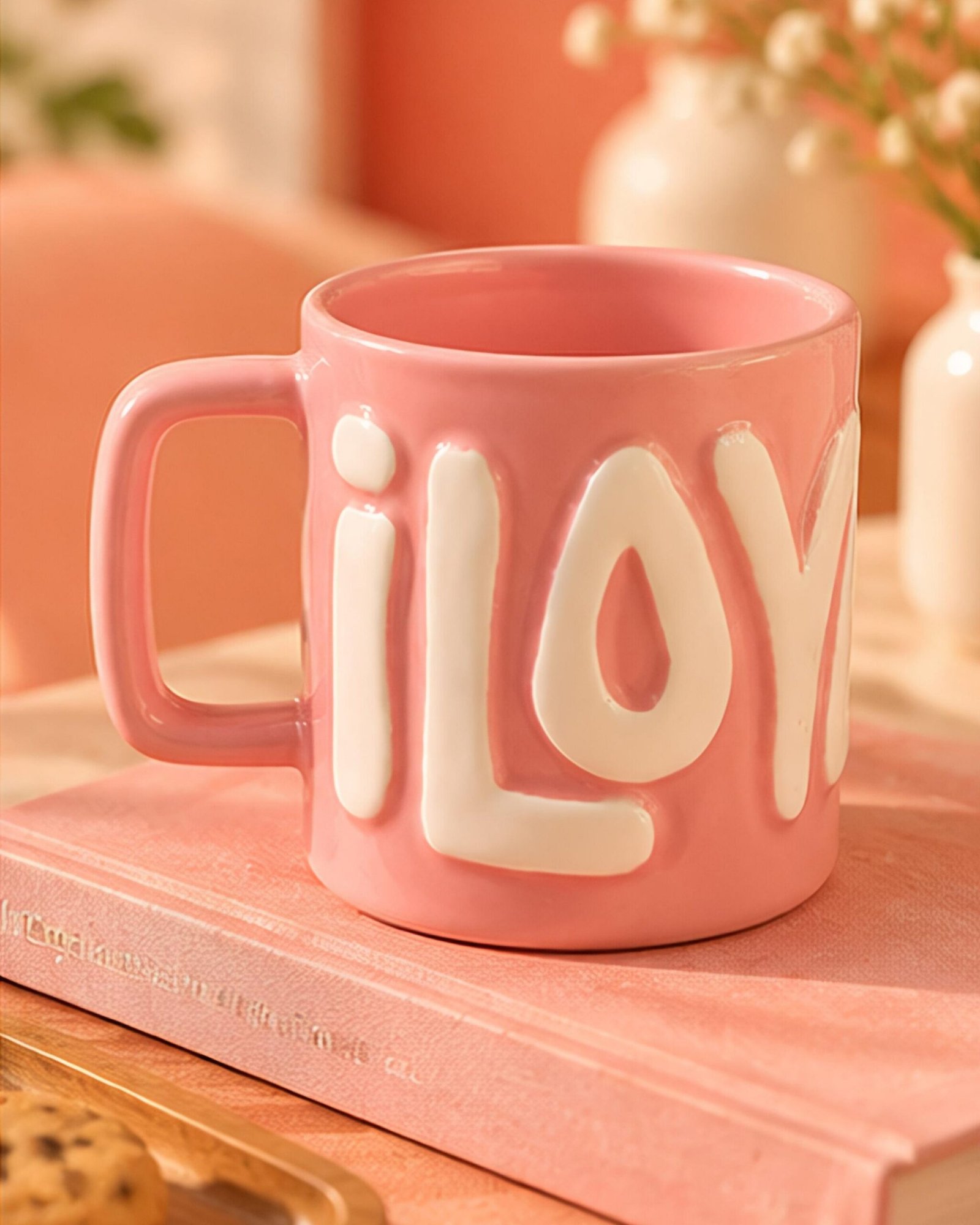 Embossed “I Love You” Ceramic Mug