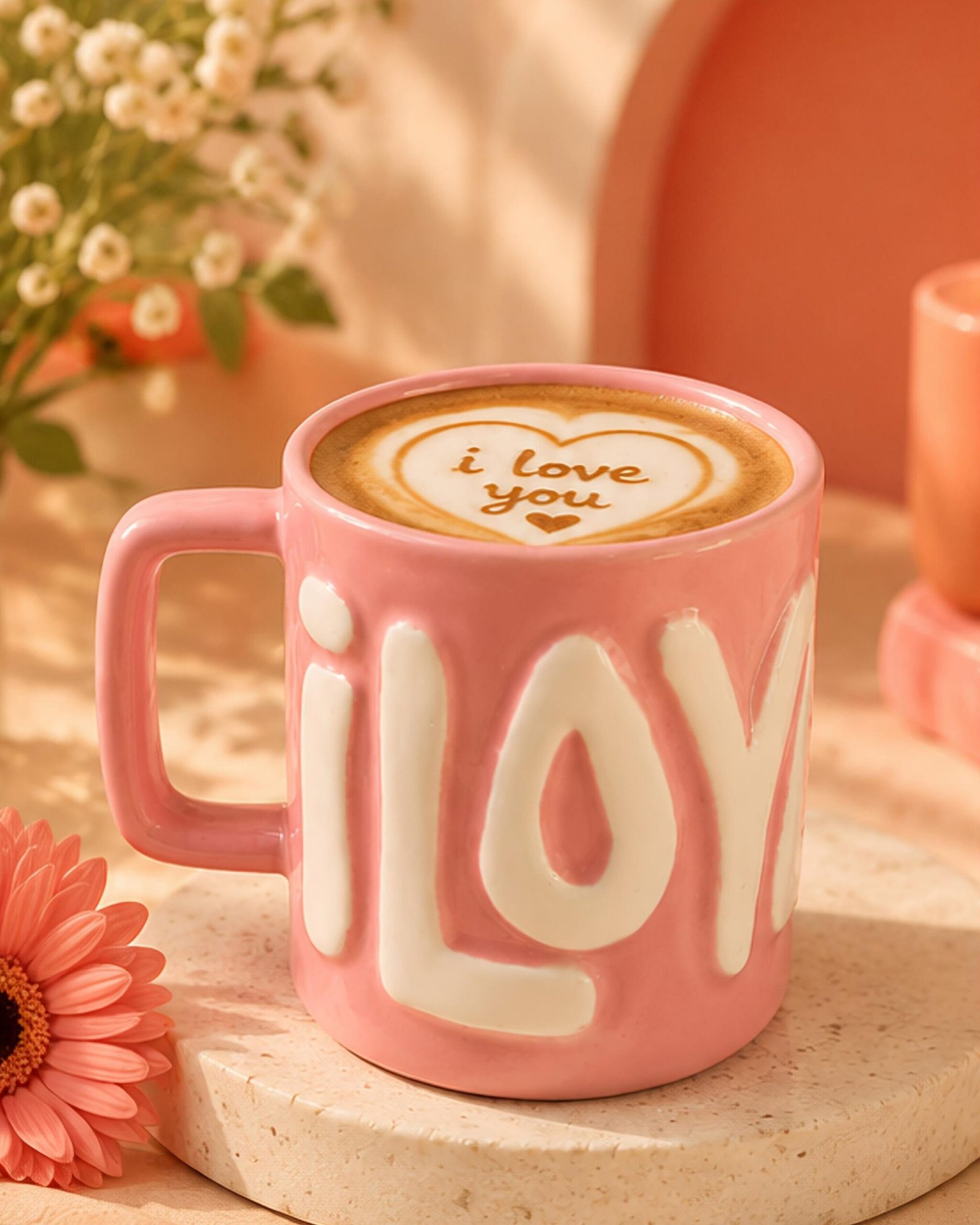 Embossed “I Love You” Ceramic Mug - Image 3