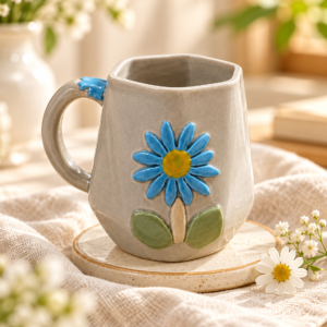 Grey Sunflower Mug